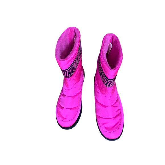 Juicy Couture Womens Hot Pink Winter Boots Size 10 Neon Retro Sporty Cute Barbie - Picture 4 of 11